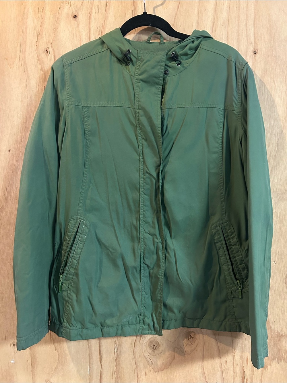 Eddie Bauer Olive Green Hooded Utility Jacket - Women